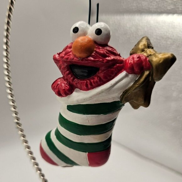 Jim Henson Other - Elmo Holiday Ornament With Stocking & Bow By Jim Henson 1996 Christmas Decoratio